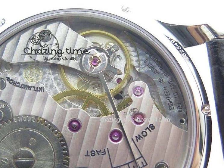 MIROTIME 0425 Portuguese IW545407 Black Dial ZF 1:1 Best Edition On Dark Blue Leather Strap DailyWear 7337